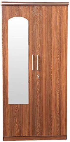 Caspian Furnitures Furnish Streak Textured 2 Door Wardrobe with Mirror