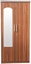 Caspian Furnish Streak Textured 2 Door Wardrobe with Mirror
