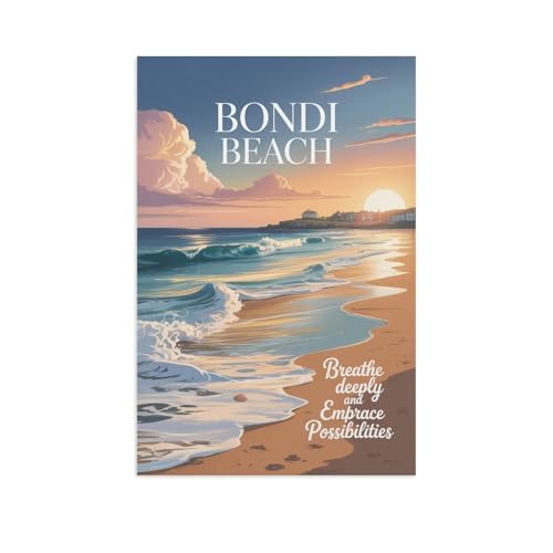 Bondi Beach Motivational Travel Poster 12x18in