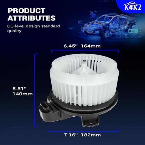 Image of 700308 AC Blower Motor Compatible with 2014-2017 Jeep Wrangler, 2018 Jeep Wrangler JK / 2014-2018 Ram 1500, 2019-2022 Ram 1500 Classic Replace 68232369AA PM4104 68214892AB 68214892AC