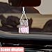 Hanging Car Accessories Charm, Bling Auto Rear View Mirror Pendant, Cars Aromatherapy Fragrance Perfume Pendant Bottle, Car Decorations for Women Men Presents (Pink)