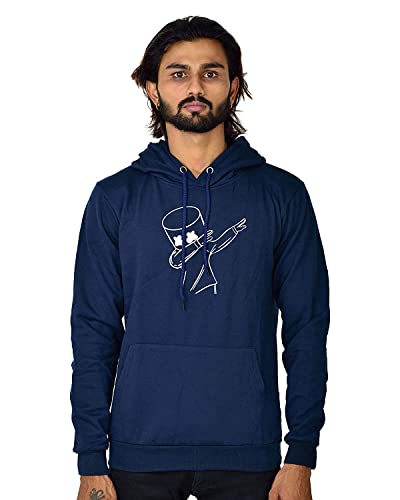 Image of WearIndia Unisex Cotton Hooded Hoodies (Navy Blue Dancemello - XL)