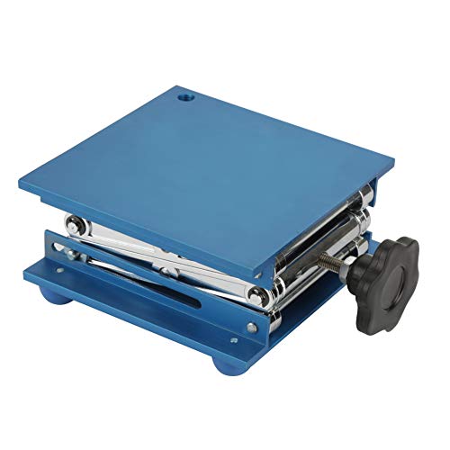 Labor Hebebühne Blau Galvanisiertes Aluminium Labor Hebeplattform Ständer Rack Scissor Jack Lifter (150 * 150 * 250mm)