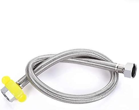 HOMEIDEAS 24-Inch Faucet Connector Braided Stainless Steel Supply Hoses With 1/2" x 1/2" In Brass Nut Faucet Hose Replacement Pack of 2(1 Pair)