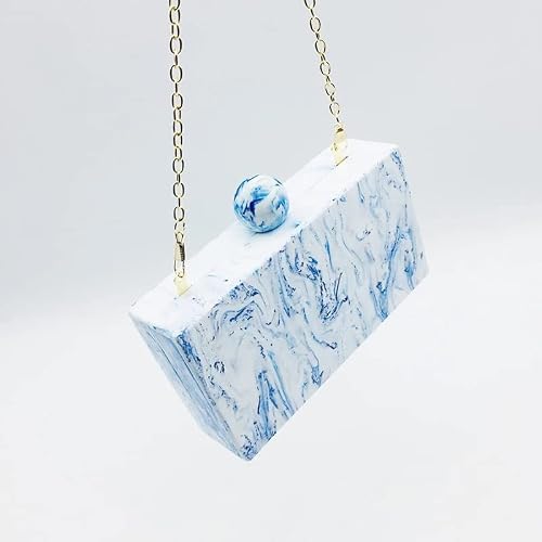 Zlxdp Women Wallet Ball Head Acrylic Evening Bag Ink Print Clutch Purse Party Prom Handbags Shoulder Crossbody Bags #TOP2