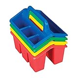 Really Good Stuff Small Stackable Utility Caddies - Assorted Rainbow Colors for Fun and Easy Storage of Small Items - (Set of 6)