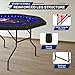 REAHOISY Foldable Poker Table with LED Lights, Octagon Casino Leisure Texas Holdem Table for 8 Player, Folding Blackjack Table w/Built-in LED Light, Padded Rails & Cup Holders for Home Game Room