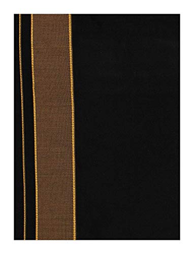 Color Cotton Dhotis Lungi Sarong 2.0 Meters Single Layer Dhoti Pack of 2 (Black)3