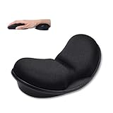 DUBENS Ergonomische Handgelenkauflage für Links - und Rechtshänder, Handballenauflage mit Schaumstofffüllung für Maus ergonomisch zur Entlastung des Handgelenks Pad-Set (Schwarz)