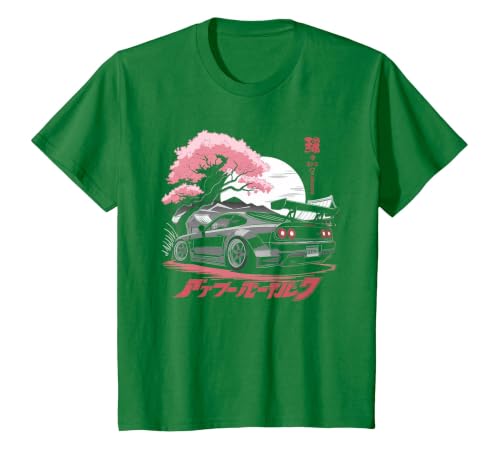 Japanese Car Tshirt Men JDM Japan Street Racing Streetwear T-Shirt, Youth, Kelly Green, X-Small