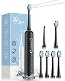 Electric Toothbrush with Water Flosser - 2 in 1 Teeth Cleaning Kit, Electric Toothbrush and flosser Combo, Toothbrush with 3 Cleaning Modes, Portable Water flosser Design for Home & Travel (Black)