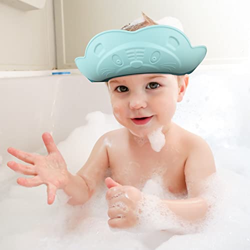 Image of for Baby Shower Cap, Silicone Adjustable Safe Shower Bathing Cap for Baby Kids Children (2pcs)