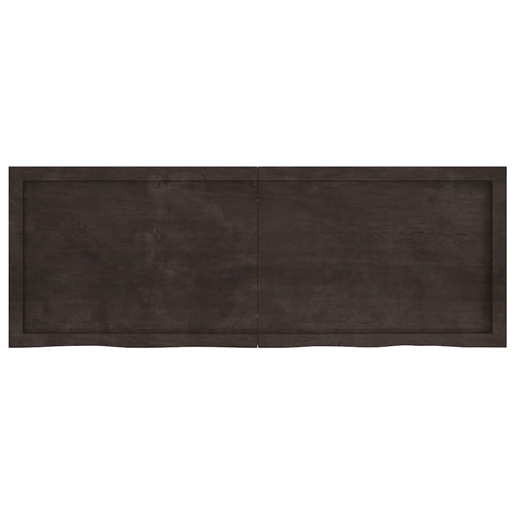 Massivholz Waschtischplatte Dunkelbraun 140x50cm | Eichenholz Naturkante, Klappbar Platzsparend, Handgefertigt, Sofort Einsatzbereit
