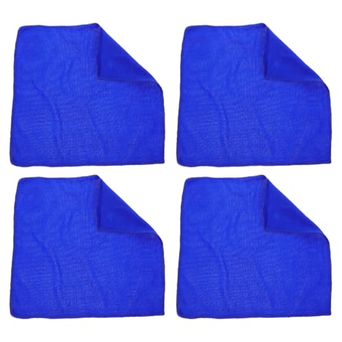 TOVINANNA 4er Set Absorbierendes Reinigungstuch für Malerei - 30x30cm Blaues Fasertuch für Wasserfarben und Aquarell Pinsel Wischtuch für Schule und Kunstunterricht