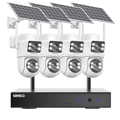 SANSCO CCTV Camera System, 10 Channel NVR and Security Cameras, with 500GB Hard Drive Disk, Human/Face Detection