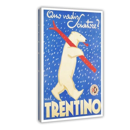 Poster vintage italien de voyage sur toile pour habiller un mur de chambre vide