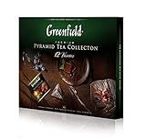 GREENFIELD EINE SAMMLUNG VON AUSGEZEICHNETEM Blatttee in den Pyramiden | Tee Set | Greenfield Tee Collection | Tee Geschenk | teebox geschenkset | PREMIUM Set | 12 Sorten, 60 Pyramiden