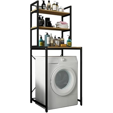 Toilettenregal & Waschmaschinenregal 81x25x173cm - Platzsparendes Aufbewahrungsregal Dunkelbraun