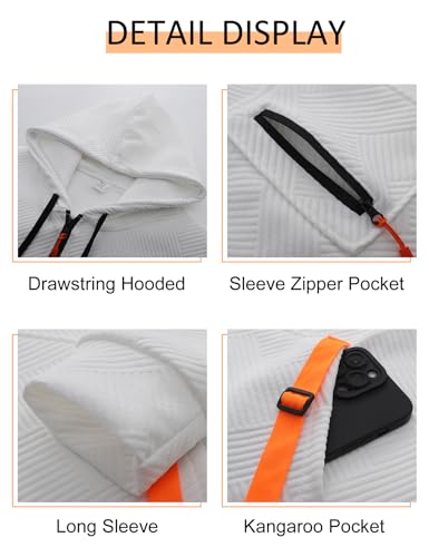 Kissonic Men's Quilted Hoodies Casual Long Sleeve Quarter Zip Tactical Pullover Sweatshirt with Pockets4