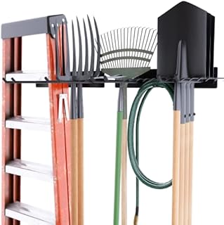 The Ultimate Garden Tool Organizer Racks For Wall Mount - Easy To Install Set of 2 Yard Tool Holders For Safe & Simple Garage/Shed Organization - Durable Utility Hangers For Shovels, Rakes & More