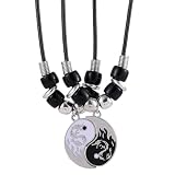ZFHTJEKNCS 2pcs Retro Dragon Choker for Best Friend Men's Dragon Beads Pendant Jewelry China Leather Cord Friendship Necklace Gift