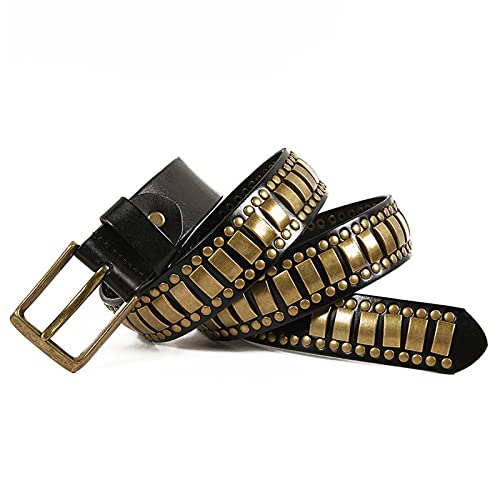 Ceintures en cuir cloutées punk rock rivets carrés ronds femmes hommes jean