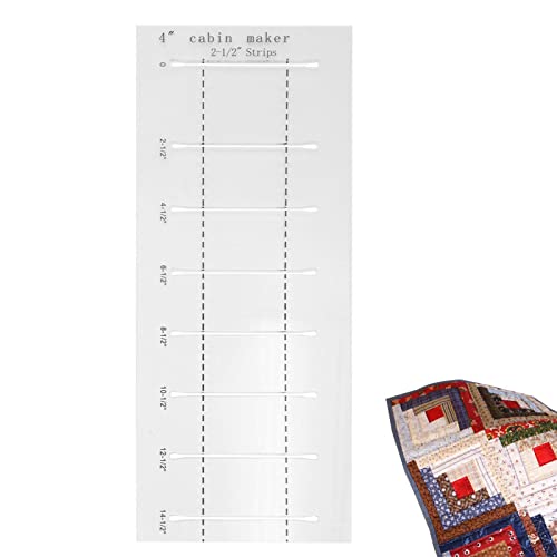 Log Cabin Quilt Template,Acrylic Log Cabin Trim Ruler - Quilting Ruler Hand Sewing Ruler Log Cabin Pattern Template Home Sewing Art Craft Kit for Stitching