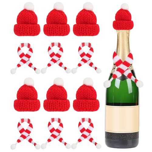 20 Stück Wichtel Zubehör Weihnachten, Mini Weihnachtsmützen Schal...
