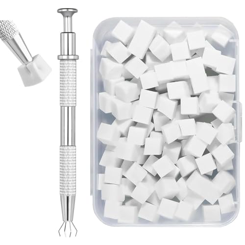 Ji liangli 100 Piezas Esponjas para Uñas con Pinza Metálica,Pinceles de Esponja para Manicura,Herramientas de Nail Art para Crear Efectos Ombré,Degradados y Diseños Gradientes,Accesorios para Uñas