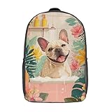 POLIUAWS Kinderrucksack „Badevergnügen für Hunde“ – 3D-gedruckter Schulrucksack, modischer Rucksack, Reiserucksack, 17 Zoll