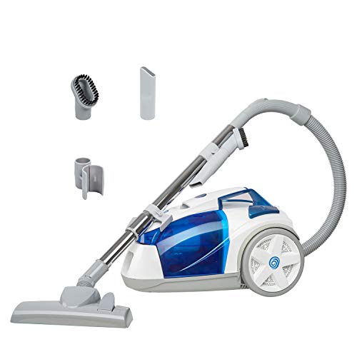 Vacmaster CC0101 Compact Bagless Canister Vacuum, White & Blue
