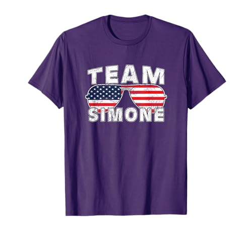 Team Simone Shirt USA Flag Sunglasses Support Vintage Style T-Shirt