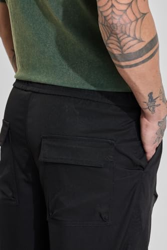Image of SNITCH Men Track Pants | Relaxed Fit with Elasticated Hem & Drawstring Closure | 100% Polyester Smooth Fabric for Athleisure & Casual Wear