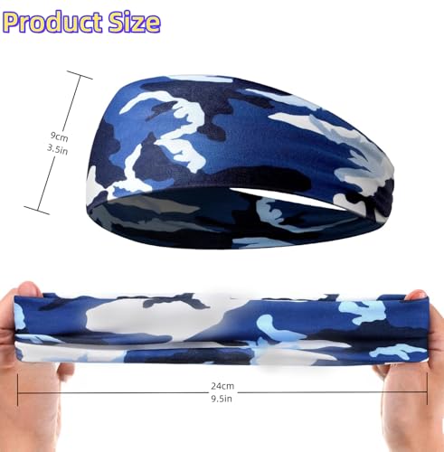 Image of Sweat Headbands for Men,6 Pack Workout Sports Hairband for Gym, Ideal for Fitness,Running,Cycling,Hike
