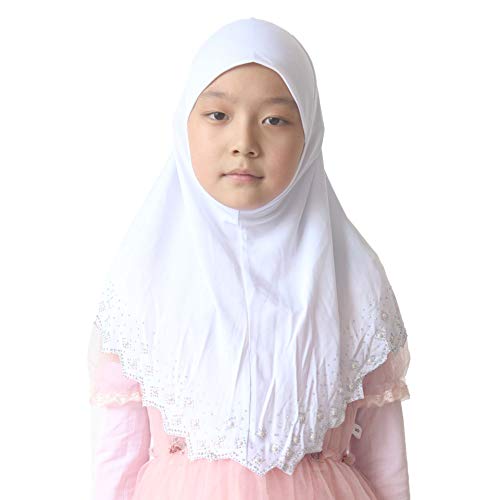 Modest Beauty Girls/Children Hijab Scarf Headscarf Wrap one Piece Muslim Amira with Czech Drill