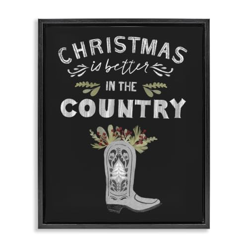 Christmas Better in Country Phrase, 25 x 31 Inch Canvas in Floater Frame
