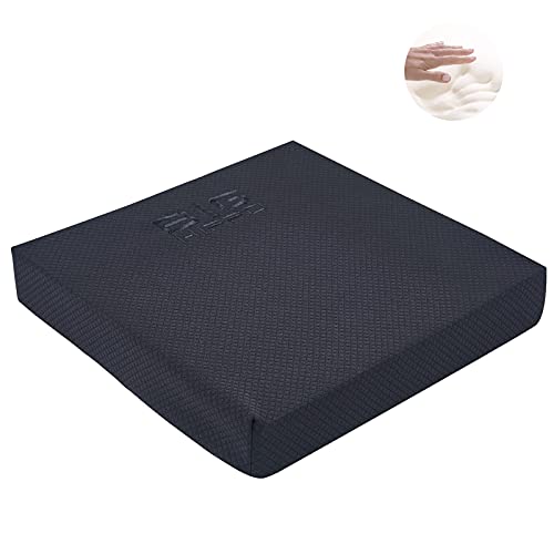 Big Hippo Memory Foam Seat Cushion/Chair Pad with Carry Handle Office Seat Cushion for Pain Relief Non-Slip Memory Foam Cushion Chair Seat Cushion for Office Chair/Car Seat/Wheelchair, Black