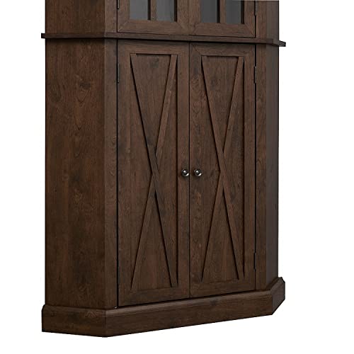 Home Source Enclosed Mahogany Corner Cabinet #TOP5