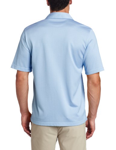 Greg Norman Collection Men's Herringbone Pocket Button Front Shirt (Nile Blue, Medium) #TOP1