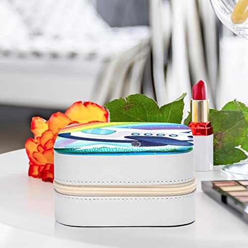 Boîte à bijoux compacte motif avion pour ranger bagues et puces