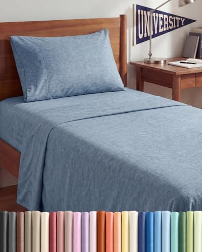 Image of Duvet Cover Twin /Twin XL - 2 Piece Set, College Dorm Room - Heathered Blue