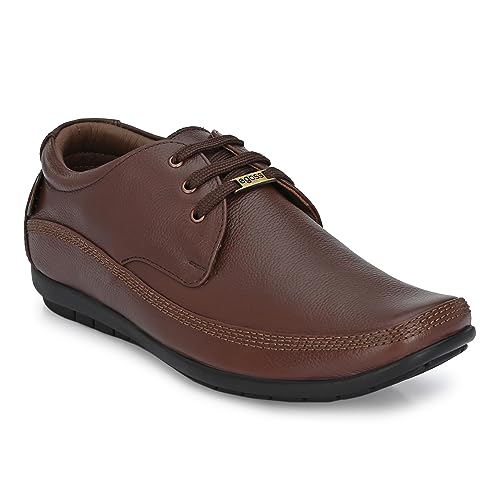 Image of egoss Premium Derby Shoes for Men | Genuine Leather | Stretch Fit | Elegant Formal Footwear | Office GS-347