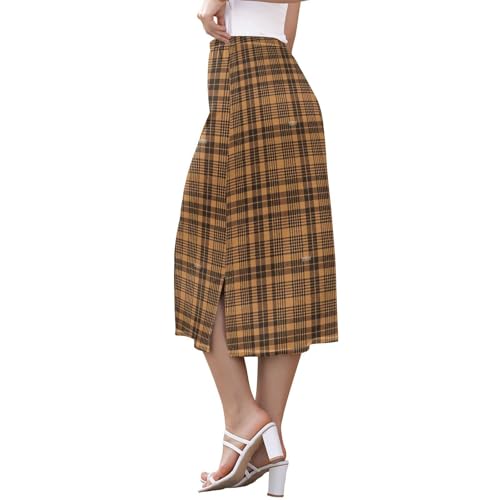 Women's Beachy Stretch Midi Summer Skirt Work Split Beach Skirt2