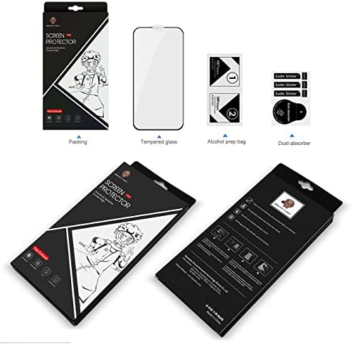 Izkan- 2+2 Pack Compatible with iPhone 14 Pro Max 6.7 inch, [Bubble-Free] 2 Pack 10D Tempered Glass Screen Protector + 2 Pack Camera Lens Protectors Anti-Scratch, (Black (2+2) Pack)