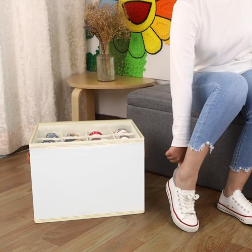 Miniatura 9 de Patinao 2 Piezas Caja Para Zapatos, Organizador De Zapatos Para El Armario, Ahorro De Espacio Zapatos Bin Con Tapas Transparentes, Apilable, Plegable Zapato Estante Del Gabinete Cubby Para Armario