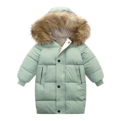 ダウンジャケット キッズ 男の子 女の子 保温 防寒 防風 ロング ダウンコート アウトドア 暖かい 中綿ジャケット ベビー 冬 アウター フード付き あったか 幼児服 可愛い 赤ちゃん 上着 通学 お出かけ 冬服 厚手 子供服 小学生(ライトグリーン,1