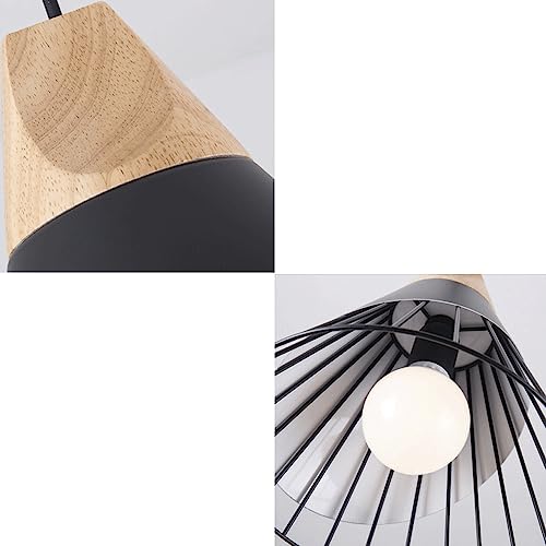 Lampe cage de fer e27 conique suspension luminaire noir - 6