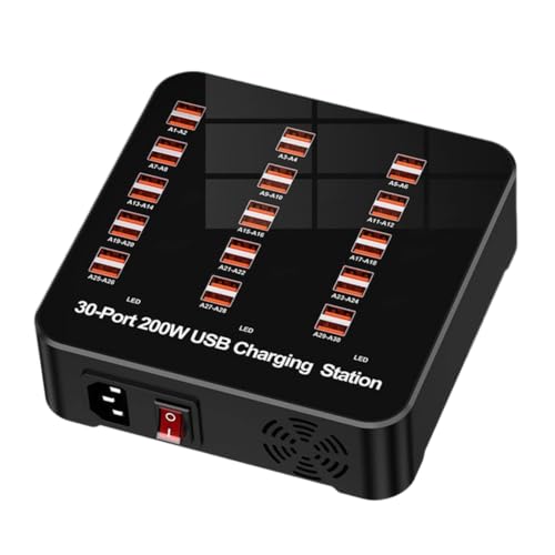 Cargador USB Tipo C 30 Puertos Multipuerto 200W Estación de Carga de Escritorio 2