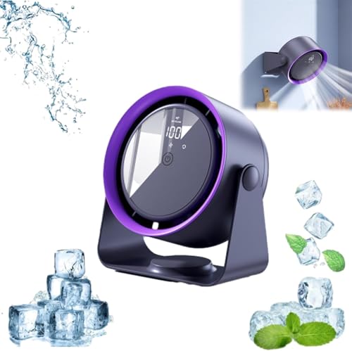 Ventilador de pared sin aspas de cinco velocidades, aire acondicionado de refrigeración, ventilador de escritorio portátil sin aspas de ciclo silencioso, montado en la pared para dormitorio/oficina/co