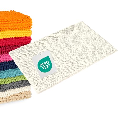 WohnDirect Badematte 70x120 cm Creme – Großer Badezimmerteppich XXL – Weicher Hochflor Badvorleger Lang, Saugstark & Waschbar (Versand aus DE) WohnDirect Badematte 70x120 cm Creme – Großer Badezimmerteppich XXL – Weicher Hochflor Badvorleger Lang, Saugstark & Waschbar (Versand aus DE)